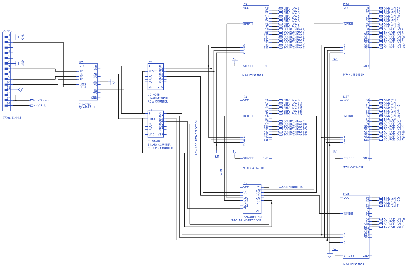 Reverse-engineered schematic for the dot board